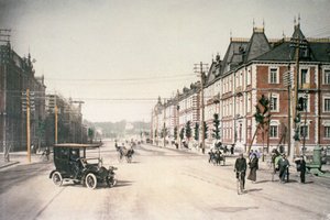 Straatscène in Tokio, Japan, ca. 1895-1900 door Unbekannt Unbekannt